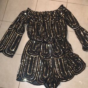 Black Sequin Romper